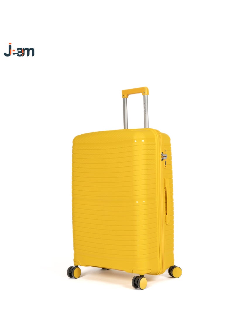 Unbreakable Travel Luggage Set with Hand Carry Trolley and Suitcases Featuring Double Spinner Wheels