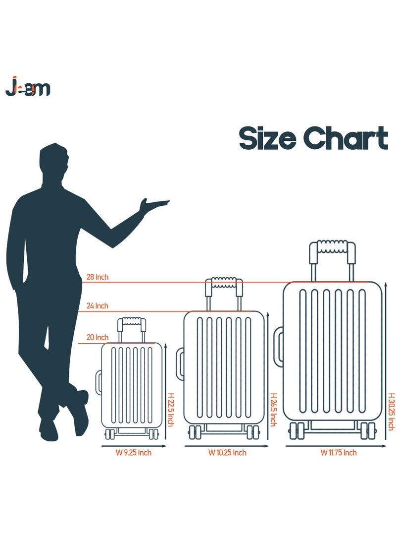 Unbreakable Travel Luggage Set with Hand Carry Trolley and Suitcases Featuring Double Spinner Wheels