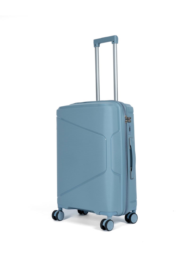 Unbreakable Travel Luggage Set with Hand Carry Trolley and Suitcases Featuring Double Spinner Wheels