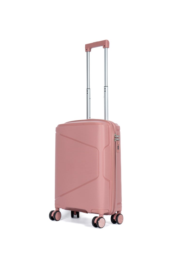 Unbreakable Travel Luggage Set with Hand Carry Trolley and Suitcases Featuring Double Spinner Wheels