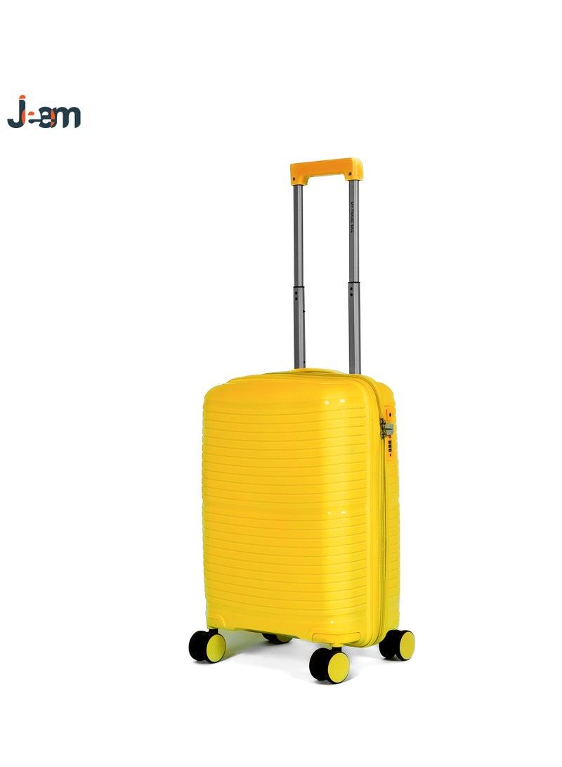 Unbreakable Travel Luggage Set with Hand Carry Trolley and Suitcases Featuring Double Spinner Wheels