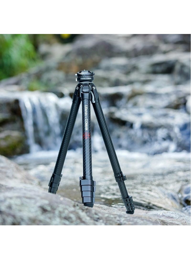 Ulanzi Zero F38 Carbon Tripod Travel 3 Way Head Camera Lightweight 5 Levels of Telescop F38 Quick Shoe Included Compatible with Arca Switzerland 1.5 inches (38 mm) Standard Smartphone