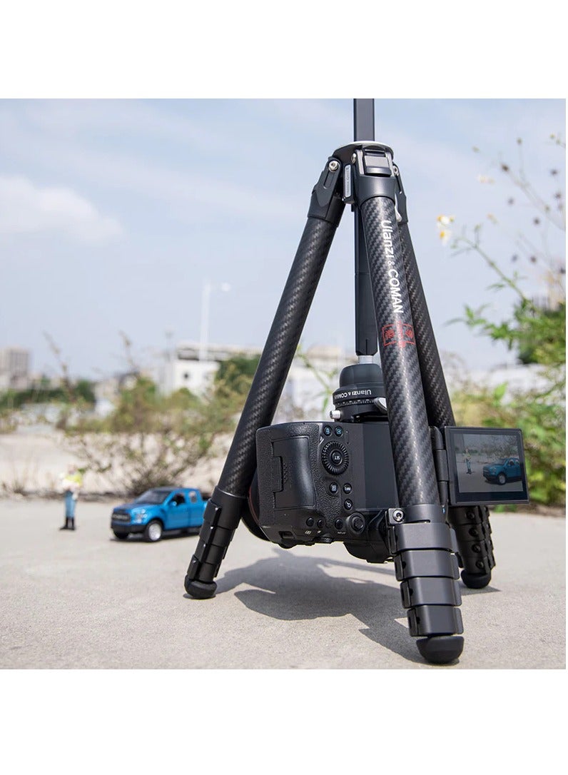 Ulanzi Zero F38 Carbon Tripod Travel 3 Way Head Camera Lightweight 5 Levels of Telescop F38 Quick Shoe Included Compatible with Arca Switzerland 1.5 inches (38 mm) Standard Smartphone