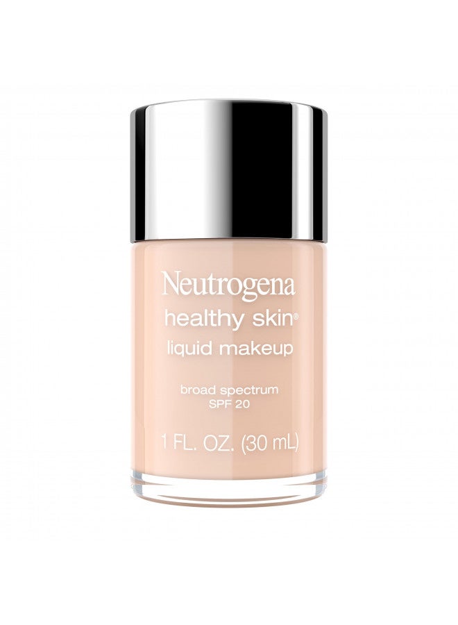 Neutrogena Healthy Skin Liquid Makeup Foundation, Broad Spectrum SPF 20 Sunscreen, Lightweight & Flawless Coverage Foundation with Antioxidant Vitamin E & Feverfew, Natural Tan, 1 fl. oz