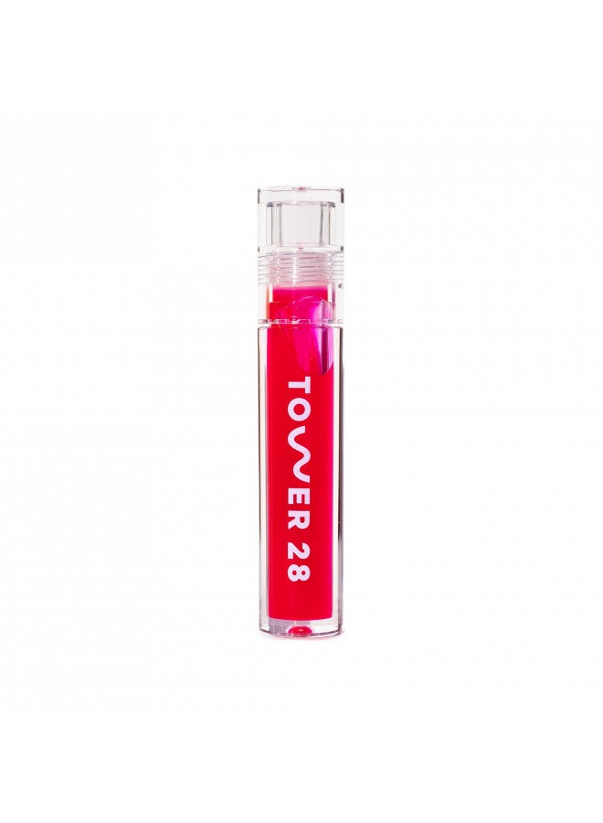 Tower 28 ShineOn Lip Jelly, XOXO | Non-Sticky, Vegan Lip Gloss in Sheer Pink | Moisturizing Apricot and Raspberry Seed Oil | Clean, Cruelty Free