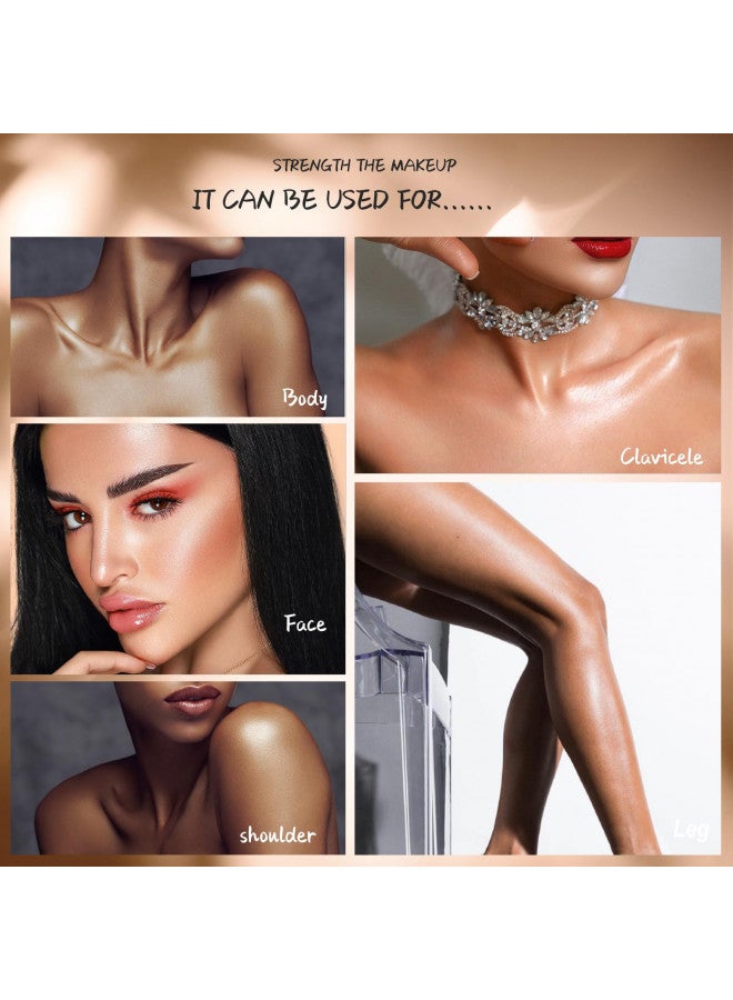 MAEPEOR Shimmer Body Luminizer 5 Colors Moisturizing Glow Illuminator Smooth and Non-sticky Summer Body Highlighter For Face & Body (2.8 Fl Oz, 02 Gold)