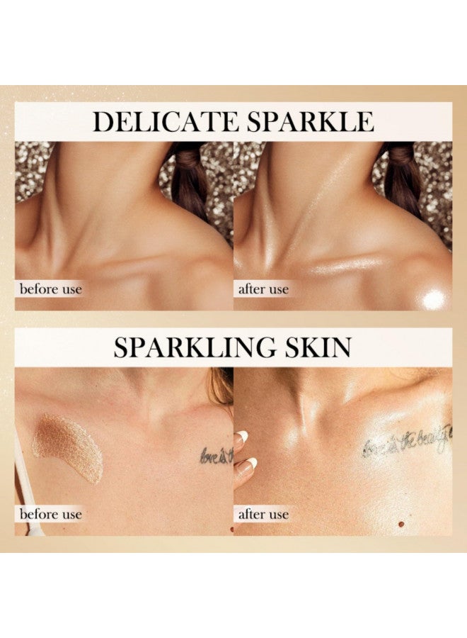 MAEPEOR Shimmer Body Luminizer 5 Colors Moisturizing Glow Illuminator Smooth and Non-sticky Summer Body Highlighter For Face & Body (2.8 Fl Oz, 02 Gold)