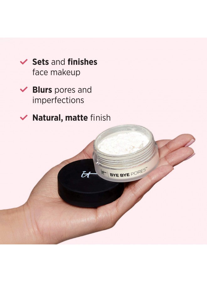 IT Cosmetics Bye Bye Pores - Poreless Finish Airbrush Powder - Universal Translucent Shade - Contains Anti-Aging Peptides, Silk, Hydrolyzed Collagen & Antioxidants - 0.23 oz