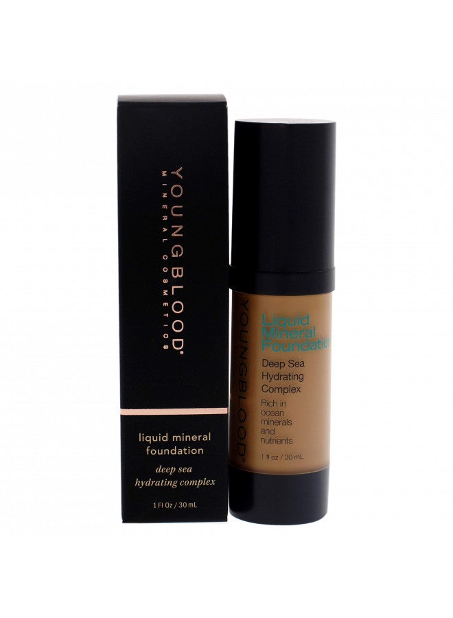 Youngblood Clean Luxury Cosmetics Liquid Mineral Foundation | Full Coverage Mineral Lightweight Makeup All Skin Types | Vegan, Cruelty Free, Paraben Free, Gluten (Suntan)