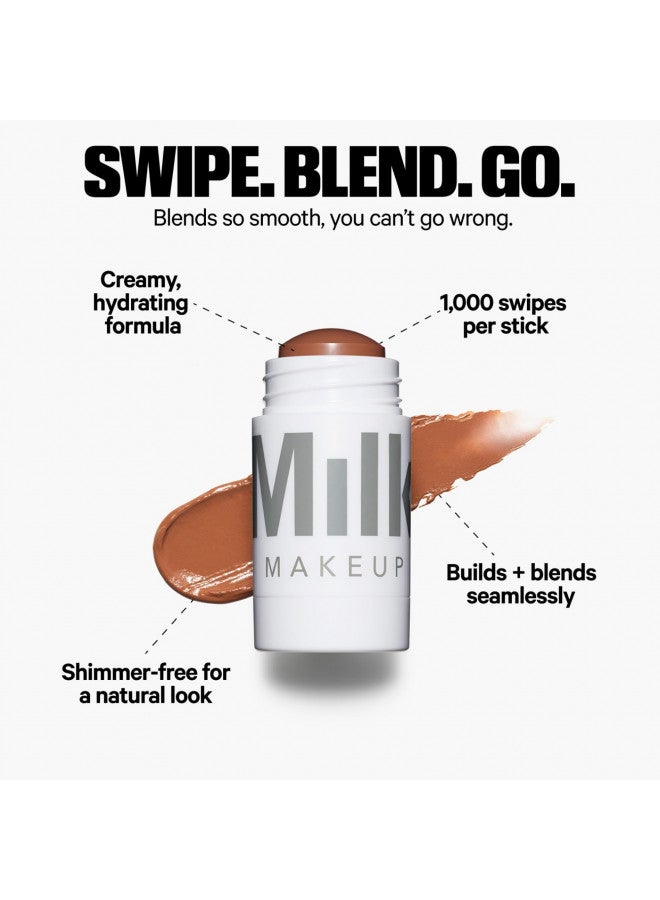 Milk Makeup Matte Bronzer, Blaze (Tan Bronze) - 0.19 oz - Cream Bronzer Stick - Buildable, Blendable Color - Matte Finish - 1,000+ Swipes Per Stick - Vegan, Cruelty Free