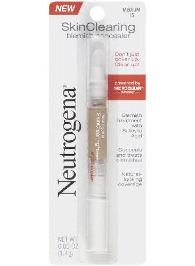 Neutrogena Skinclearing Blemish Concealer With Salicylic Acid, Medium 15,.05 Oz. (Pack of 2)