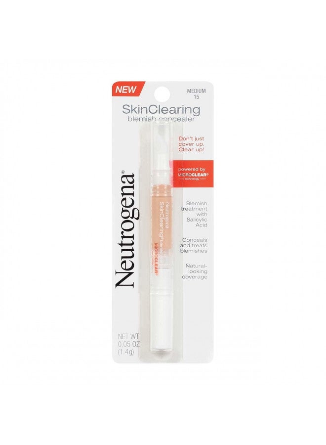 Neutrogena Skinclearing Blemish Concealer With Salicylic Acid, Medium 15,.05 Oz. (Pack of 2)