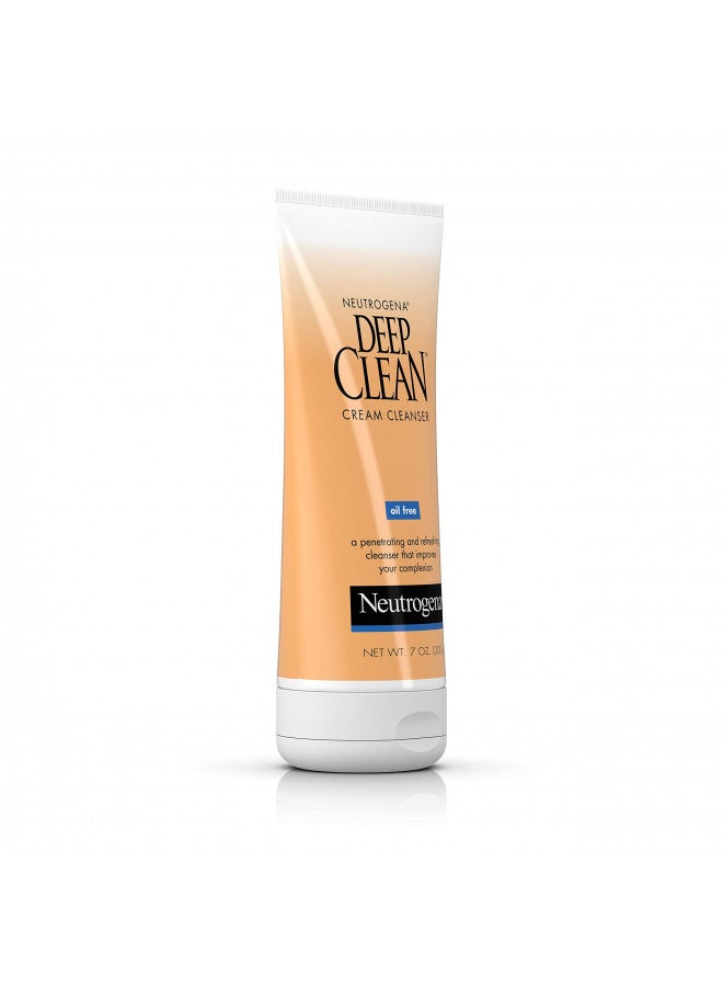 Neutrogena Deep Clean Daily Facial Cream Cleanser with Beta Hydroxy Acid to Remove Dirt, Oil & Makeup, Alcohol-Free, Oil-Free & Non-Comedogenic, 7 fl. oz