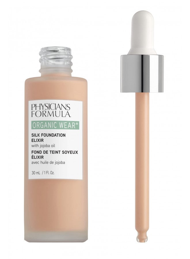 Physicians Formula Organic Wear All Natural Liquid Foundation Elixir Fair, Full Coverage | Dermatologist Tested, Clinicially Tested, 01 - Fair