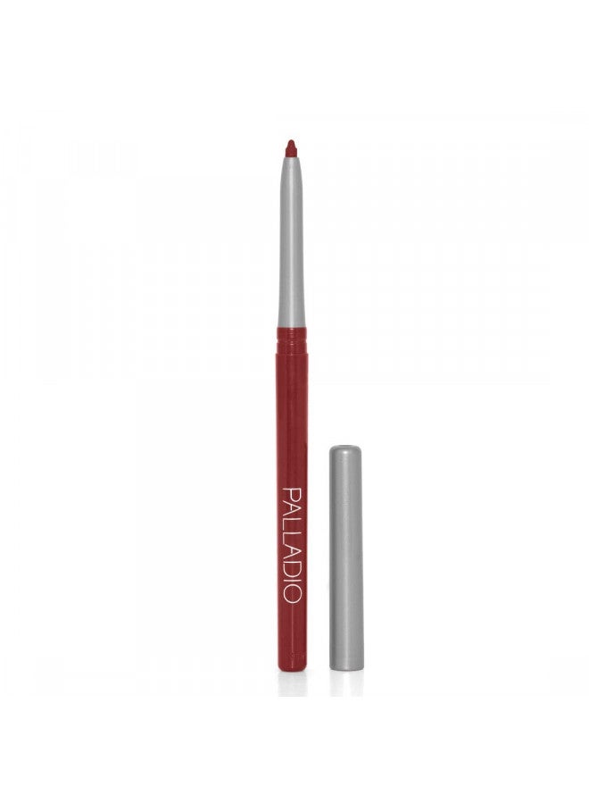 Palladio Retractable Waterproof Lip Liner High Pigmented and Creamy Color Slim Twist Up Smudge Proof Formula with Long Lasting All Day Wear No Sharpener Required, Raisin, 1 Count