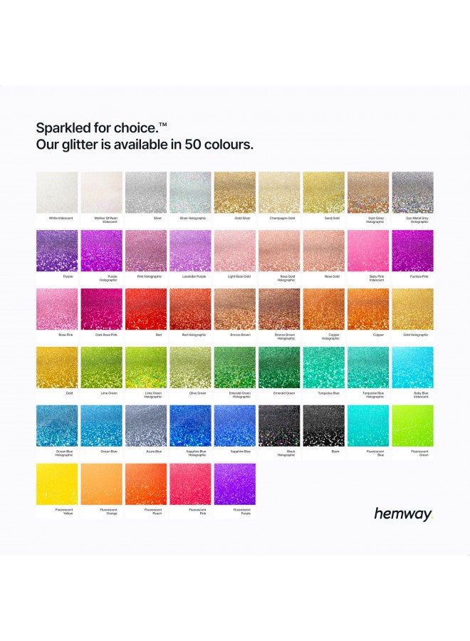 Hemway Premium Ultra Sparkle Glitter Multi Purpose Metallic Flake for Nail Art, Cosmetic Graded, Makeup, Festival, Party, Hair, Body and Eyes 100g / 3.5oz - Silver Holographic