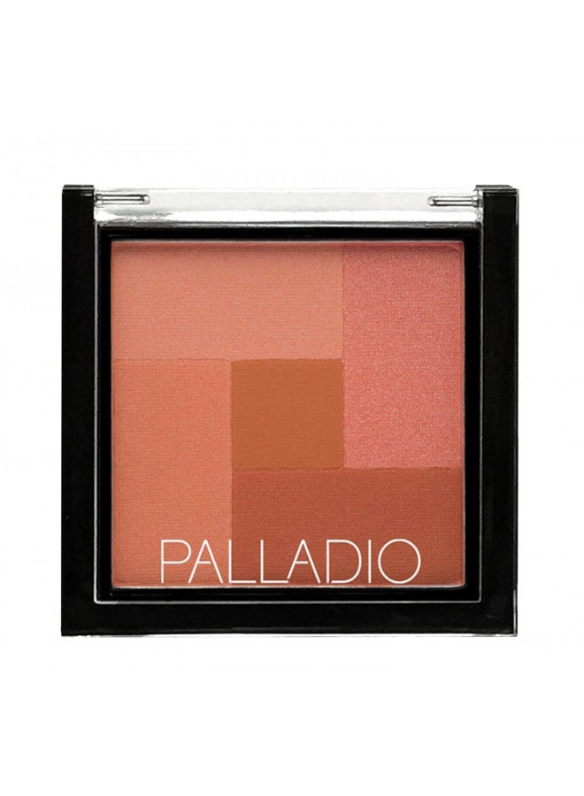 Palladio 2-In-1 Mosaic Blush and Bronzer, Silky Smooth Face Makeup Pressed Powder, Five Color Hues from Shimmering Pinks to Golden Browns, Rich Pigmented Shades, Flawless Finish, Desert Rose, 0.3 Oz