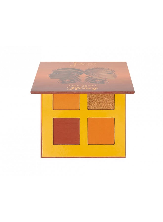 Juvia's Place Rebel Quad Honey Eyeshadow Palette - Professional Eye Makeup, Pigmented Eyeshadow Palette, Makeup Palette for Eye Color & Shine, Pressed Eyeshadow Cosmetics, Shades of 4