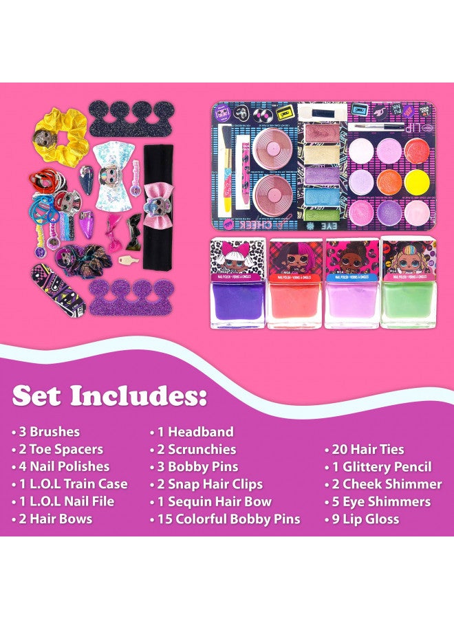 L.O.L Surprise! Townley Girl Train Case Cosmetic Makeup Set Includes Lip Gloss, Eye Shimmer, Nail Polish, Hair Accessories & More! for Kids Girls, Ages 3+ Perfect for Parties, Sleepovers & Makeovers