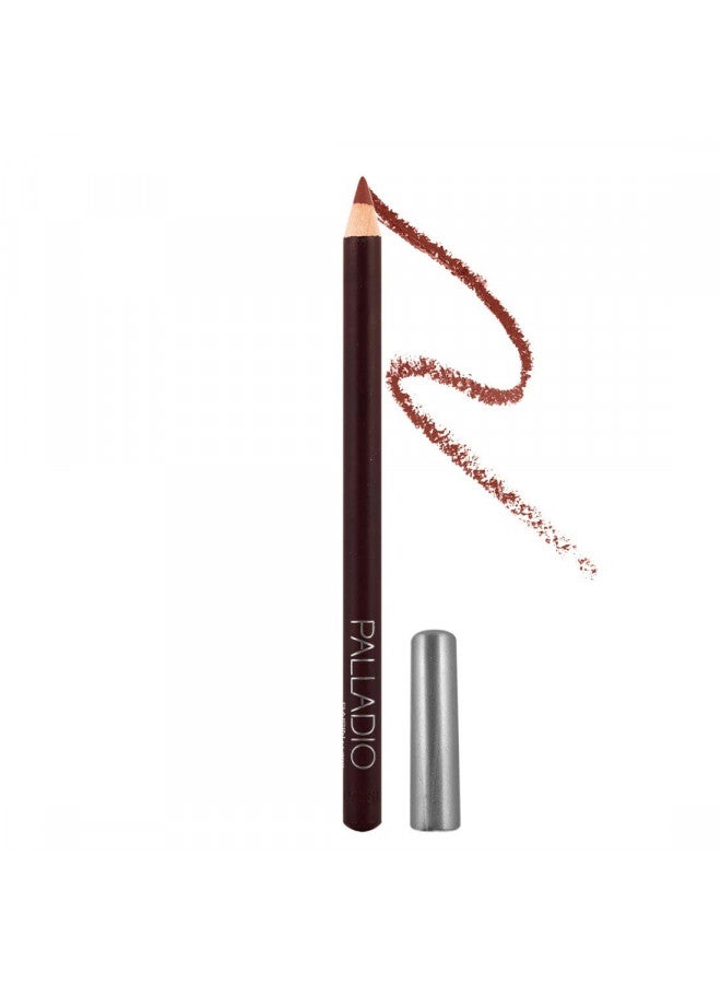 Palladio Lip Liner Pencil, Wooden, Firm yet Smooth, Contour and Line with Ease, Perfectly Outlined Lips, Comfortable, Hydrating, Moisturizing, Rich Pigmented Color, Long Lasting, Raisin