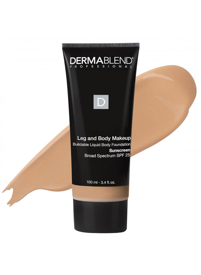 Dermablend Leg and Body Makeup Foundation with SPF 25, 45W Tan Honey, 3.4 Fl. Oz.