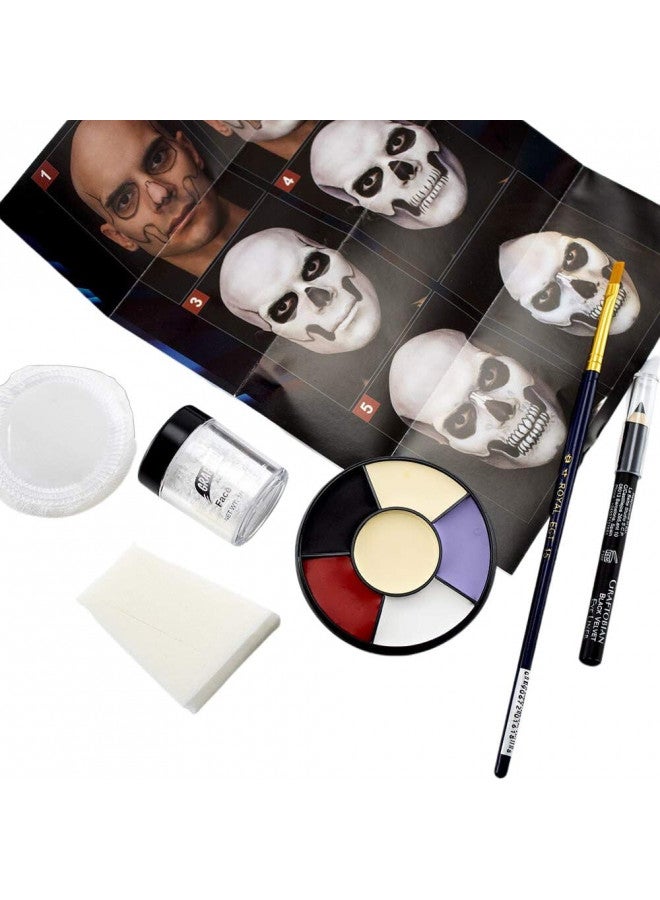 Graftobian Skull Makeup Kit - Skeleton Makeup Set for Costumes, Cosplay, and Halloween