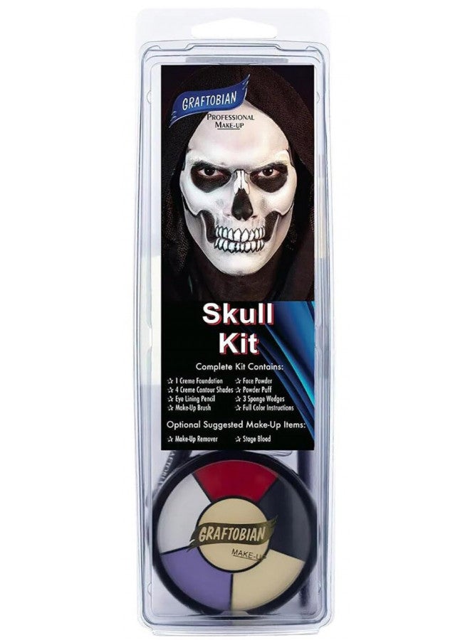 Graftobian Skull Makeup Kit - Skeleton Makeup Set for Costumes, Cosplay, and Halloween