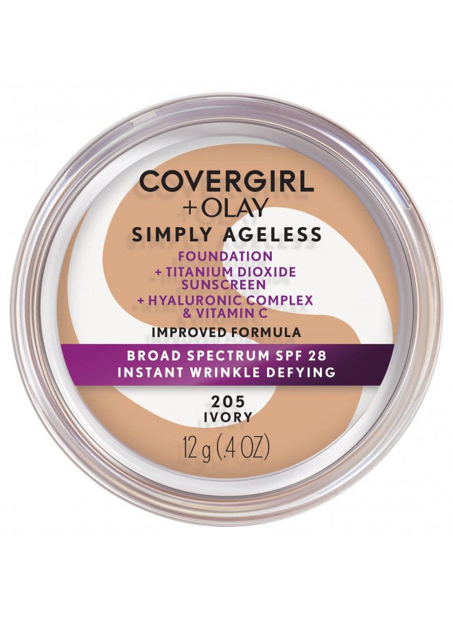 COVERGIRL+OLAY Simply Ageless Instant Wrinkle-Defying Foundation, 205 Ivory