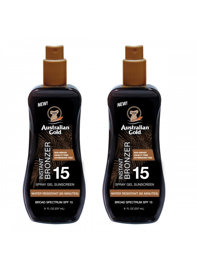 Australian Gold SPF 15 Spray Gel Bronzer, 16 Fl Oz, (Pack of 2)