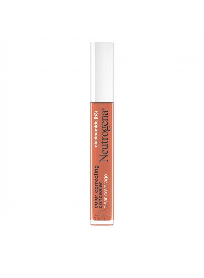 Neutrogena Clear Coverage Color Correcting Concealer Makeup, Lightweight Concealer with Niacinamide for Dark Spots, Oil-, Fragrance-, Paraben- & Phthalate-Free, Deep Peach, 0.24 fl. oz