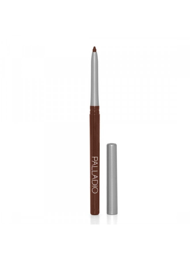 Palladio Retractable Waterproof Lip Liner High Pigmented and Creamy Color Slim Twist Up Smudge Proof Formula with Long Lasting All Day Wear No Sharpener Required, Coffee, 1 Count