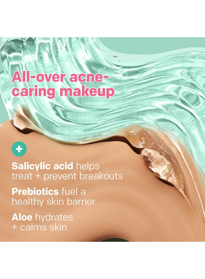 Almay Clear Complexion Acne Foundation Makeup with Salicylic Acid - Lightweight, Medium Coverage, Hypoallergenic, Fragrance-Free, for Sensitive Skin, 099 Porcelain, 1 fl oz.