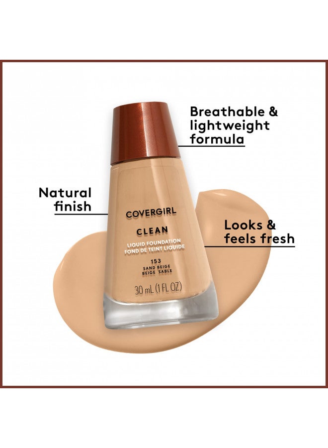 COVERGIRL Clean Normal Skin Foundation (Packaging May Vary) , 125 BUFF BEIGE, 1 Fl Oz (Pack of 1)