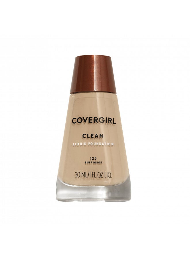 COVERGIRL Clean Normal Skin Foundation (Packaging May Vary) , 125 BUFF BEIGE, 1 Fl Oz (Pack of 1)