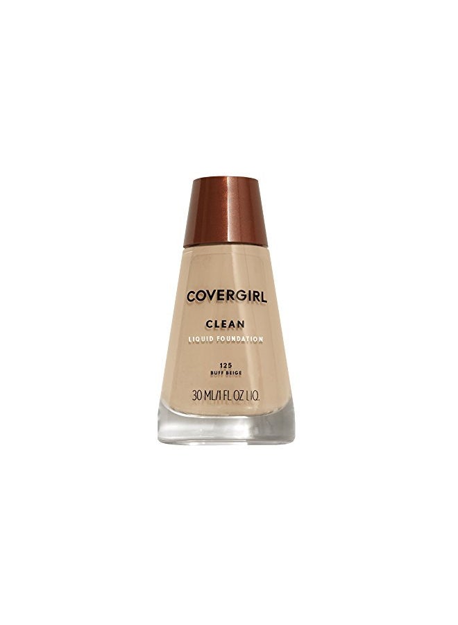 COVERGIRL Clean Normal Skin Foundation (Packaging May Vary) , 125 BUFF BEIGE, 1 Fl Oz (Pack of 1)