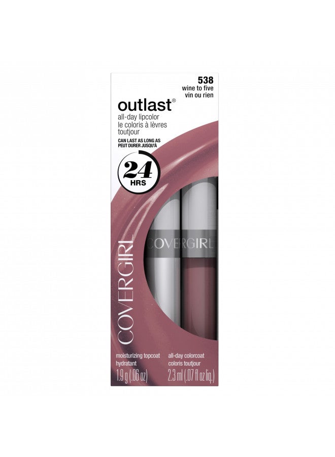 CoverGirl Outlast All Day Two Step Lipcolor, Wine To Five 538, 0.13 Ounce