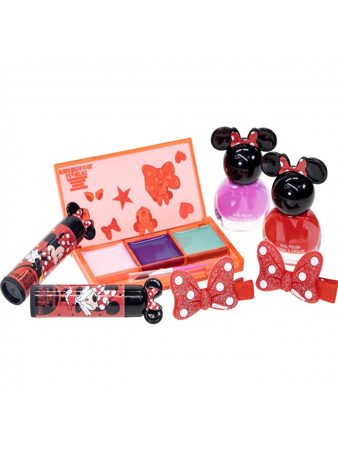 Disney Minnie Mouse - Townley Girl Cosmetic Makeup Gift Bag Set Includes Lip Gloss, Nail Polish & Hair Accessories for Kids Girls, Ages 3+ Perfect for Parties, Sleepovers & Makeovers