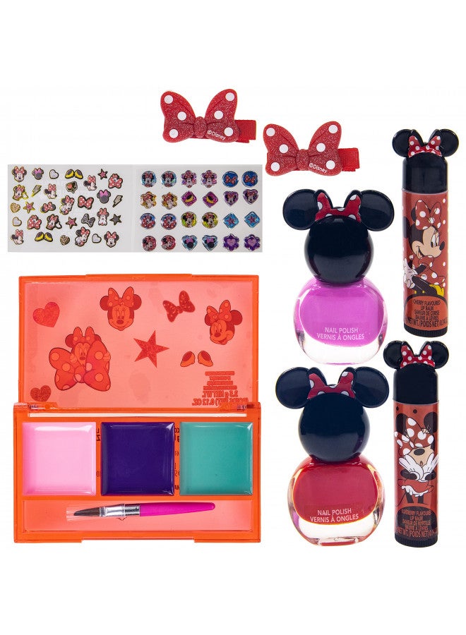 Disney Minnie Mouse - Townley Girl Cosmetic Makeup Gift Bag Set Includes Lip Gloss, Nail Polish & Hair Accessories for Kids Girls, Ages 3+ Perfect for Parties, Sleepovers & Makeovers