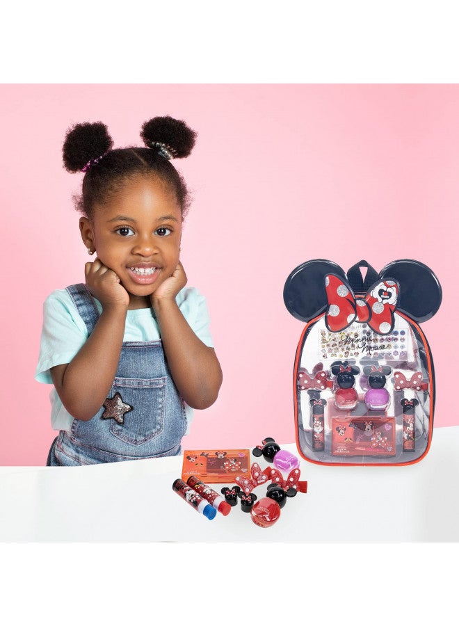 Disney Minnie Mouse - Townley Girl Cosmetic Makeup Gift Bag Set Includes Lip Gloss, Nail Polish & Hair Accessories for Kids Girls, Ages 3+ Perfect for Parties, Sleepovers & Makeovers