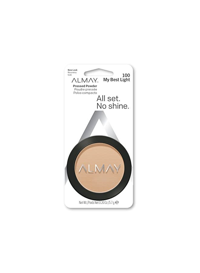 Almay Pressed Powder, Skin Tone Matching, Hypoallergenic, Frageance Free, 100 My Best Light, 0.20 Oz