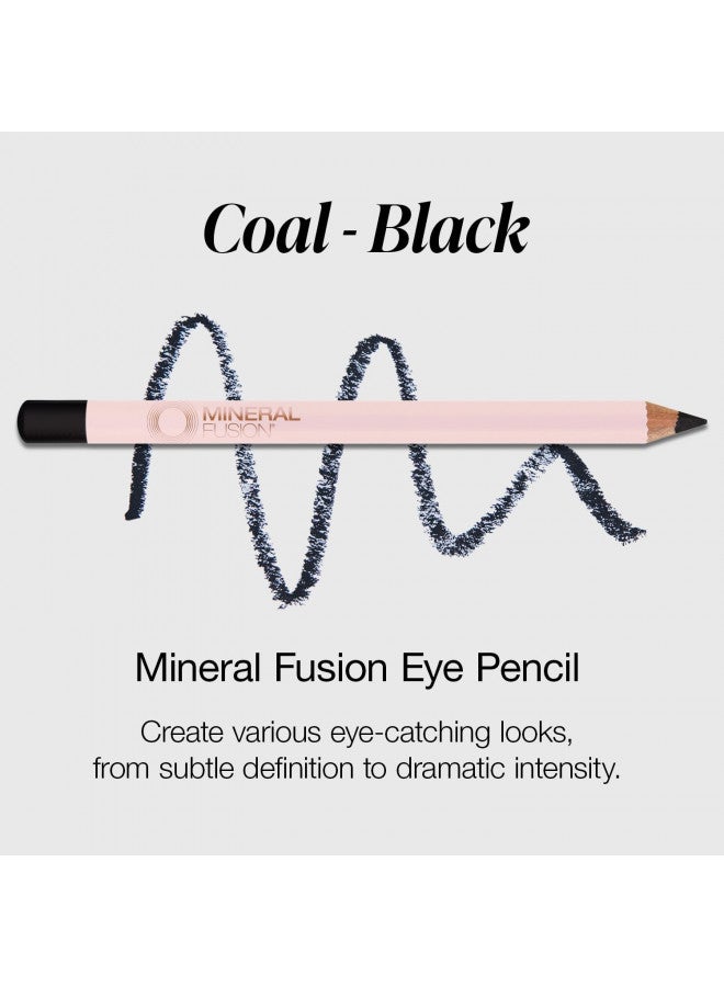 Mineral Fusion Eye Pencil, Eyeliner with Soothing Chamomile, Meadowfoam & Vitamin E, Velvety Smooth, Hypoallergenic Eye Makeup to Line & Define (Coal) 0.04 oz