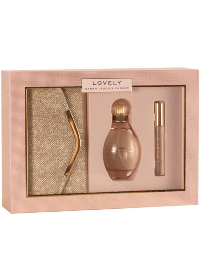 Lovely EDP 100ml + EDP 10ml Rollerball + Purse Set