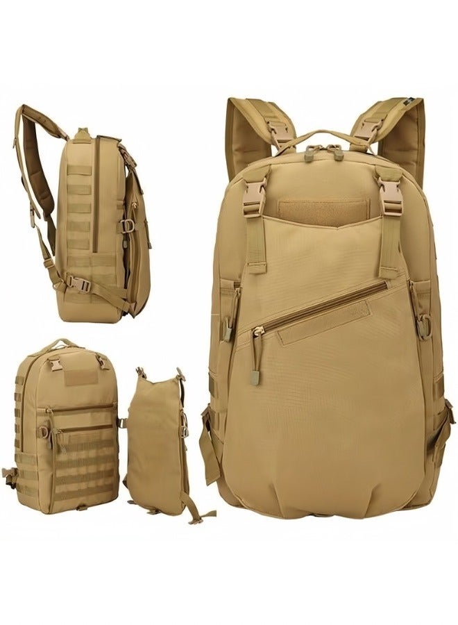 Unisex Professional Hiking Backpack Tactical Pack Waterproof 800D Oxford Encryption Multifunction Luggage Bag for Camping Sports Travel Outdoor Climbing Khaki