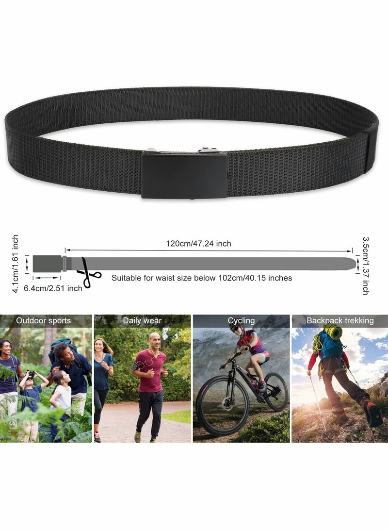 Durable Nylon Canvas Belt with Sturdy Metal Buckle for Outdoor Activities and Sports, 1.5