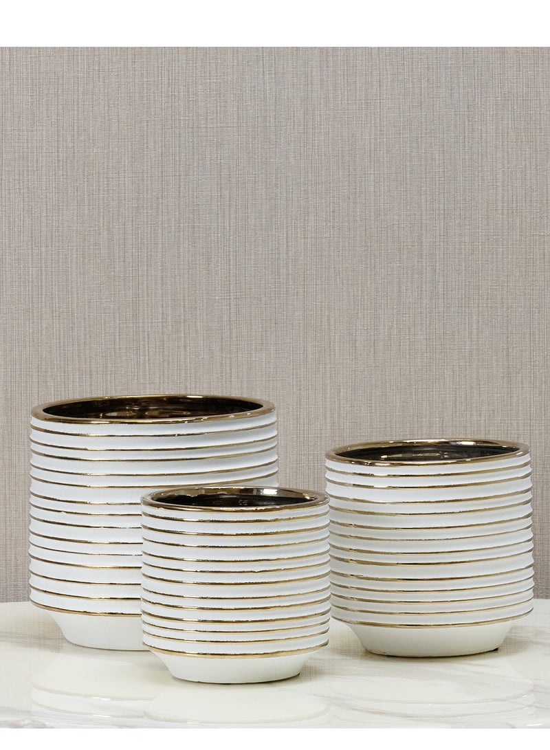 Clifton Set Of 3 Vases, Ceramic