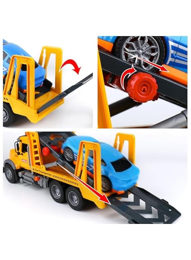 Toy Truck Transport Cars Carrier with Racing Car for Kids Toddlers,Birthday Gifts for Boy Toddler Child 3 4 5 6 Years Old