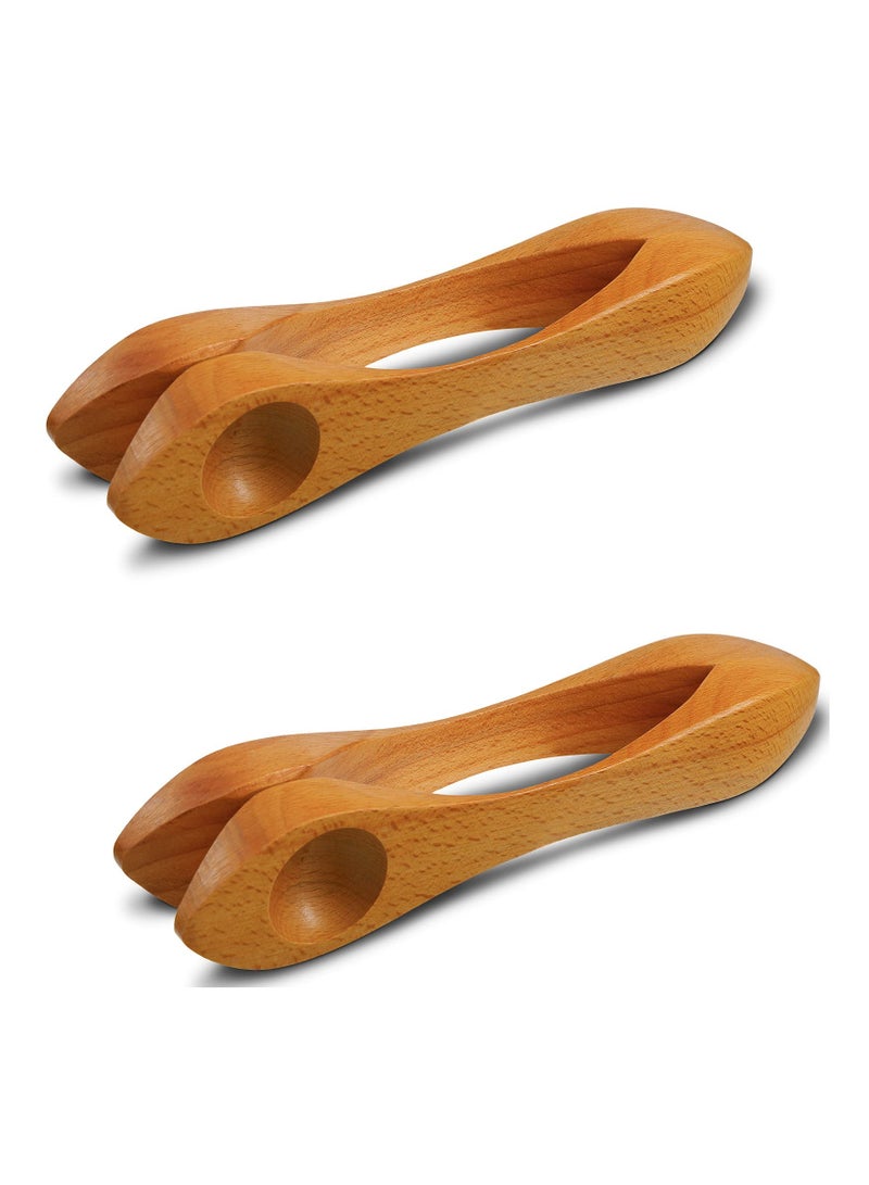 Set of 2 Natural Wood Musical Spoons for Folk Percussion Traditional Party and Festival Fun