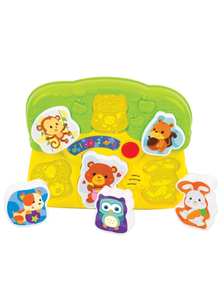 Winfun Lights 'N Sounds Animal Puzzle | Light‑Up & Musical Chunky Puzzle with Animal Shapes, Sounds & Color Recognition, Reward Sounds & Melodies | For Toddlers Ages 12 Months+