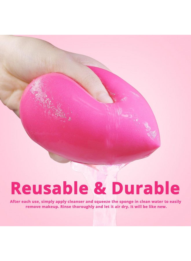 BEAKEY Trio Set: Large, Mini & Standard Makeup Sponges, Beauty Sponges Blender, Cruelty-free & Latex Free, Bouncy and Soft, for Powder, Cream and Liquid Blending, Rose Pink