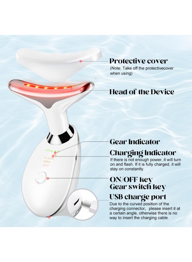 YUNRUO Neck Face Massager, Face Sculpting Tool, Skin Care Beauty Device with Thermal, Triple Action Colour Modes and Vibration for Skin Rejuvenation, Facial Massager for Double Chin